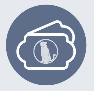 Icon mit Karten und Panther-Logo drinnen