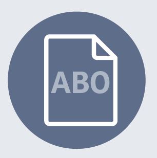 Icon eines Dokuments mit der Aufschrift 'Abo' für das Kundenmagazin